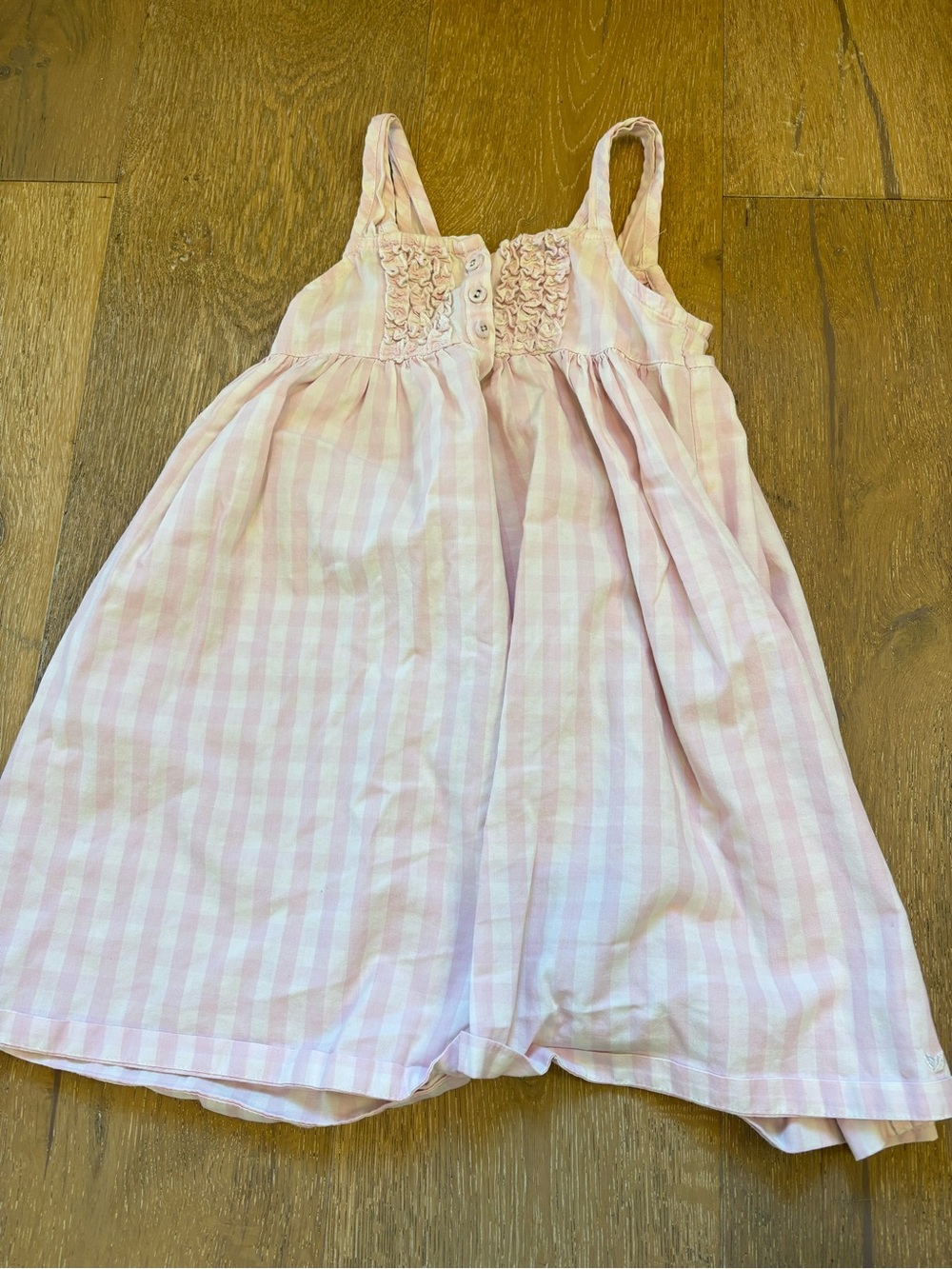 Petite plume Girls' Pink Striped Sleeveless nightgown 4
